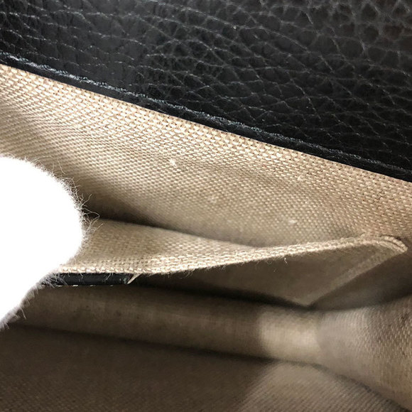 Gucci Interlocking G Chain Shoulder Bag Leather Black - Picture 9 of 10